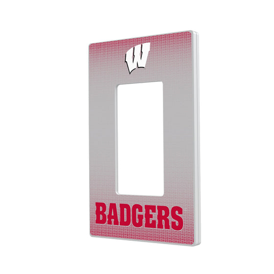 Wisconsin Badgers Linen Hidden-Screw Light Switch Plate-1