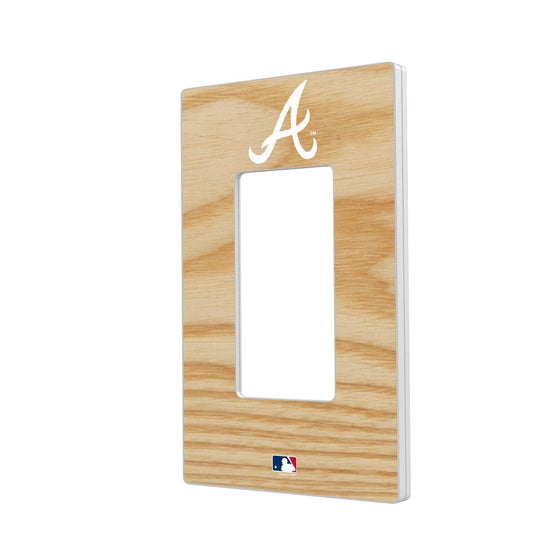 Atlanta Braves Wood Bat Hidden-Screw Light Switch Plate-1