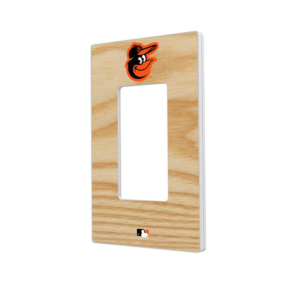 Baltimore Orioles Wood Bat Hidden-Screw Light Switch Plate-1