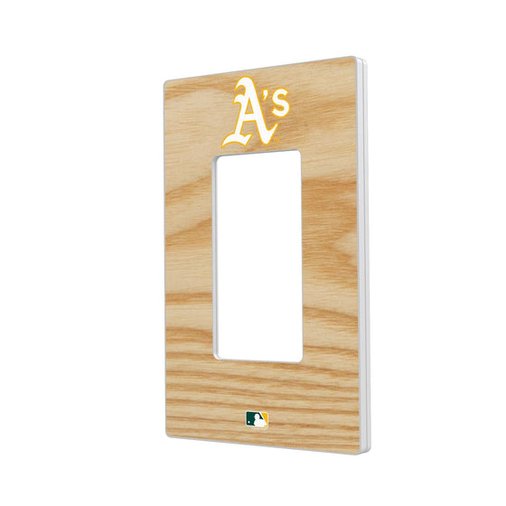 Oakland Athletics Wood Bat Hidden-Screw Light Switch Plate-1