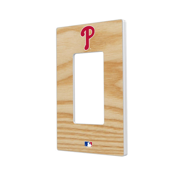 Philadelphia Phillies Wood Bat Hidden-Screw Light Switch Plate-1