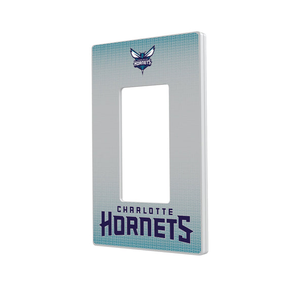 Charlotte Hornets Linen Hidden-Screw Light Switch Plate-1