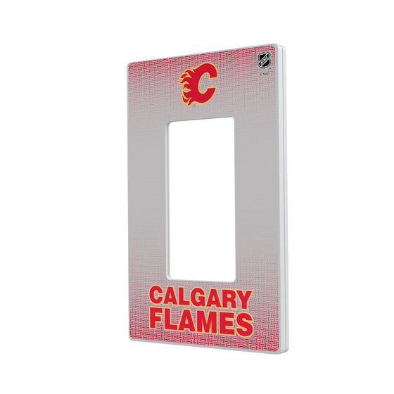 Calgary Flames Linen Hidden-Screw Light Switch Plate-1