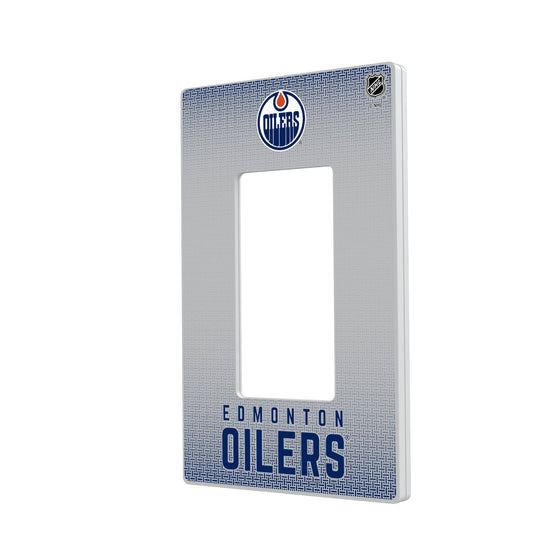 Edmonton Oilers Linen Hidden-Screw Light Switch Plate-1