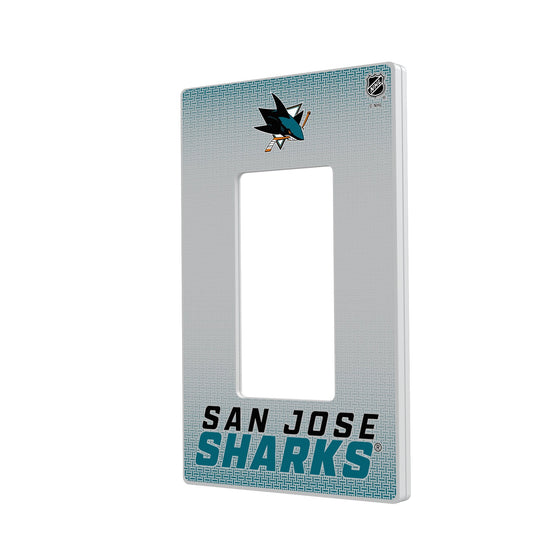 San Jose Sharks Linen Hidden-Screw Light Switch Plate-1