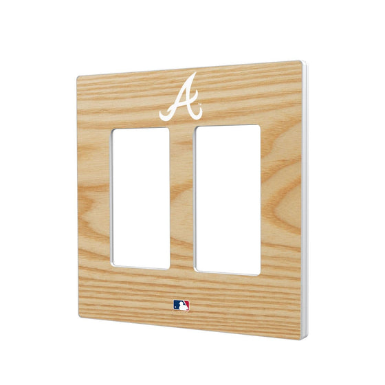 Atlanta Braves Wood Bat Hidden-Screw Light Switch Plate-3