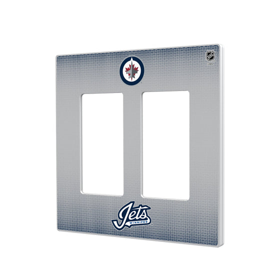 Winnipeg Jets Linen Hidden-Screw Light Switch Plate-3