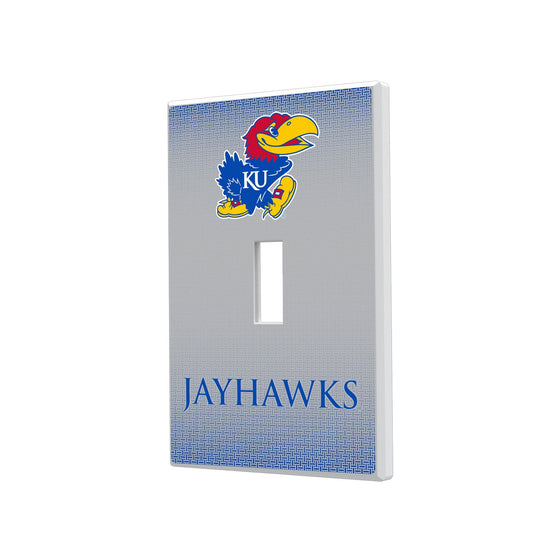 Kansas Jayhawks Linen Hidden-Screw Light Switch Plate-0