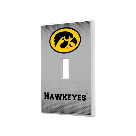 Iowa Hawkeyes Linen Hidden-Screw Light Switch Plate-0