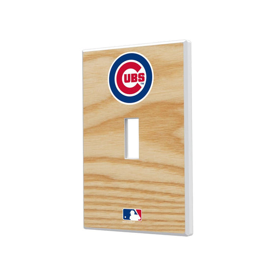 Chicago Cubs Wood Bat Hidden-Screw Light Switch Plate-0