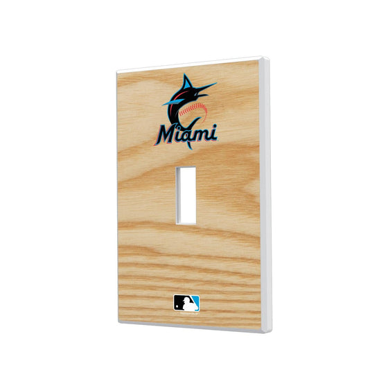 Miami Marlins Wood Bat Hidden-Screw Light Switch Plate-0