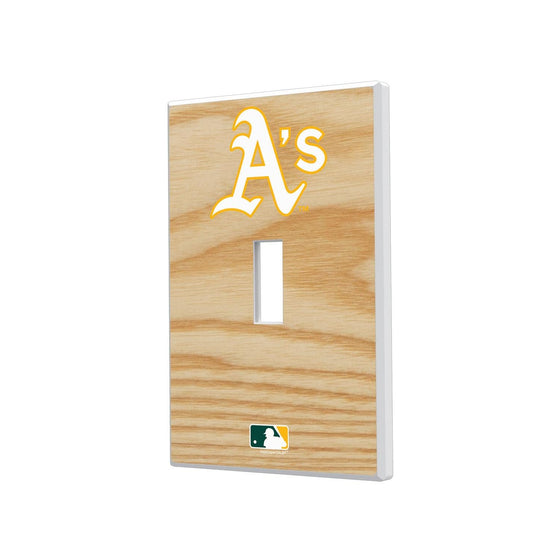 Oakland Athletics Wood Bat Hidden-Screw Light Switch Plate-0