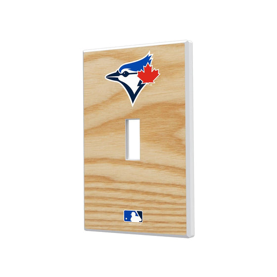 Toronto Blue Jays Wood Bat Hidden-Screw Light Switch Plate-0