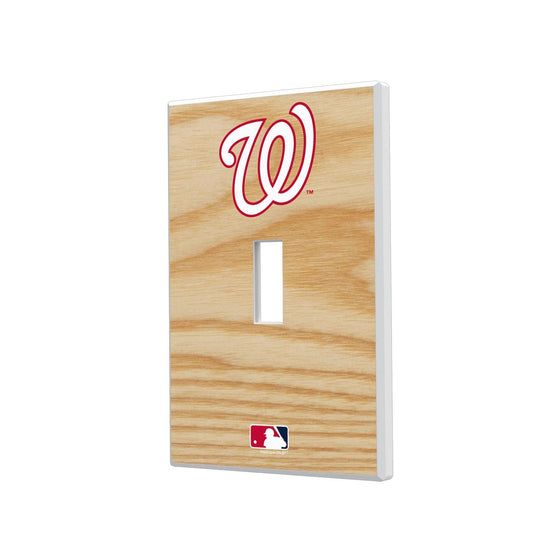 Washington Nationals Wood Bat Hidden-Screw Light Switch Plate-0