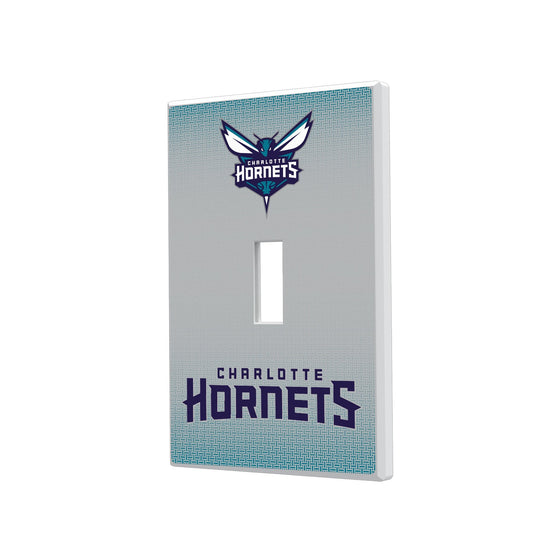 Charlotte Hornets Linen Hidden-Screw Light Switch Plate-0