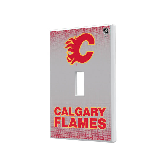 Calgary Flames Linen Hidden-Screw Light Switch Plate-0