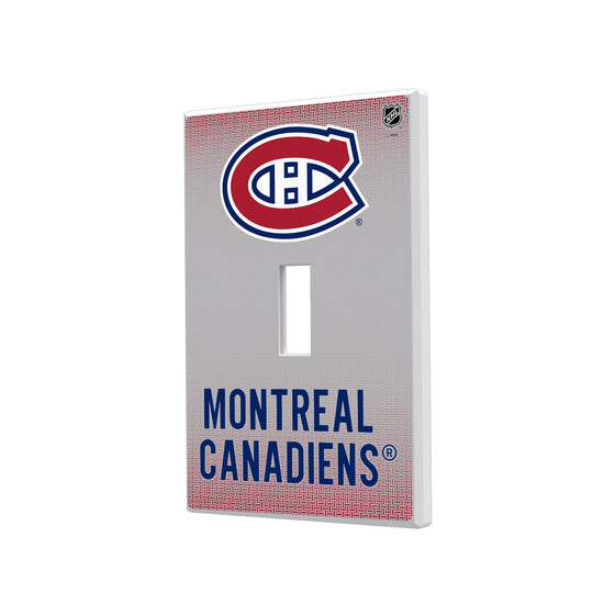 Montreal Canadiens Linen Hidden-Screw Light Switch Plate-0