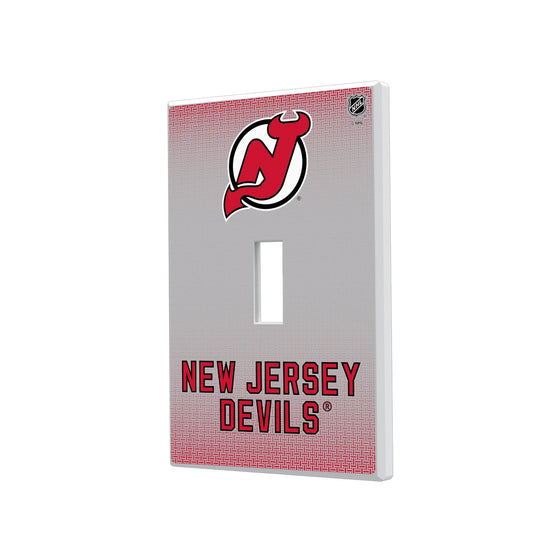 New Jersey Devils Linen Hidden-Screw Light Switch Plate-0