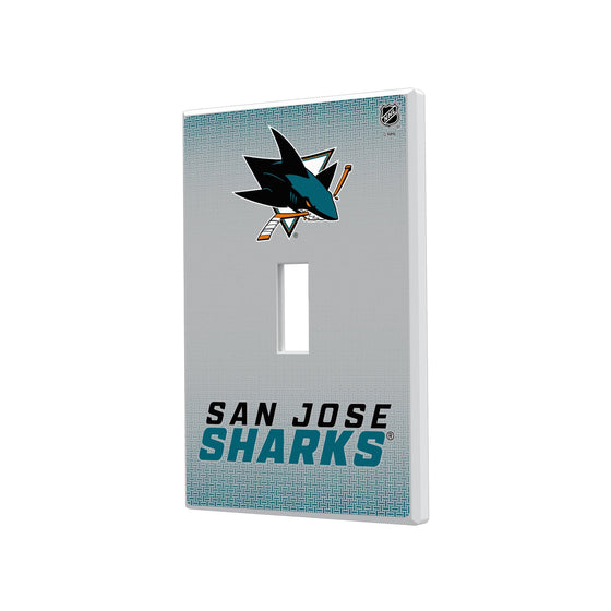 San Jose Sharks Linen Hidden-Screw Light Switch Plate-0