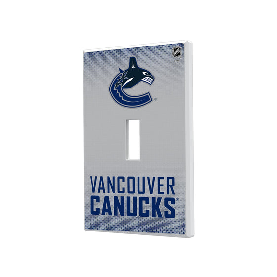 Vancouver Canucks Linen Hidden-Screw Light Switch Plate-0