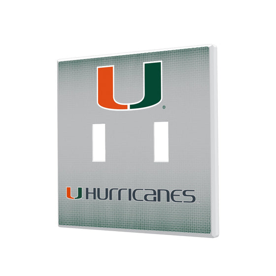 Miami Hurricanes Linen Hidden-Screw Light Switch Plate-2