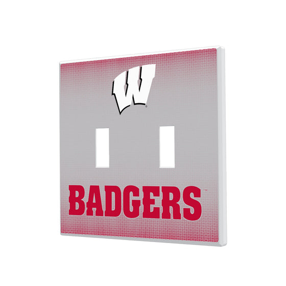 Wisconsin Badgers Linen Hidden-Screw Light Switch Plate-2