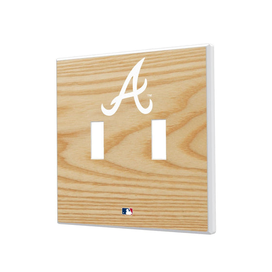 Atlanta Braves Wood Bat Hidden-Screw Light Switch Plate-2