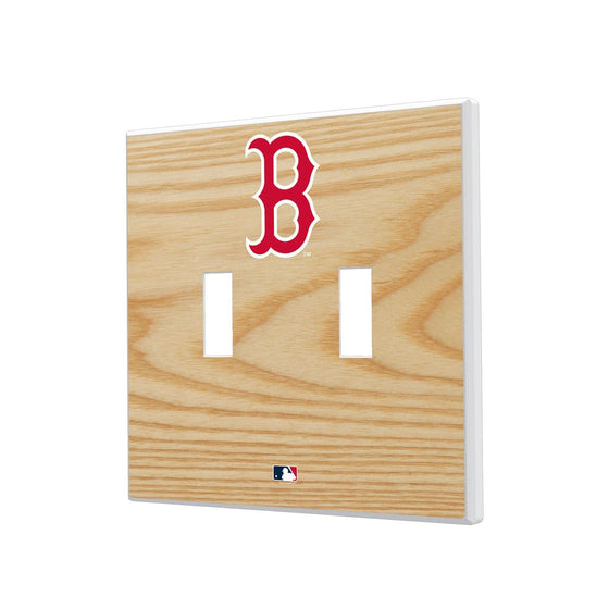 Boston Red Sox Wood Bat Hidden-Screw Light Switch Plate-2