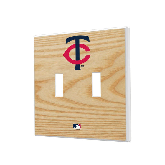 Minnesota Twins Wood Bat Hidden-Screw Light Switch Plate-2