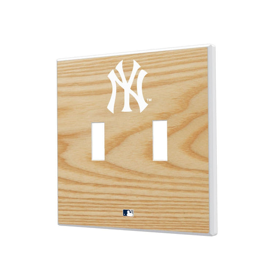 New York Yankees Wood Bat Hidden-Screw Light Switch Plate-2