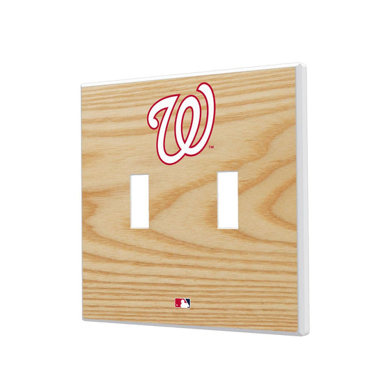 Washington Nationals Wood Bat Hidden-Screw Light Switch Plate-2