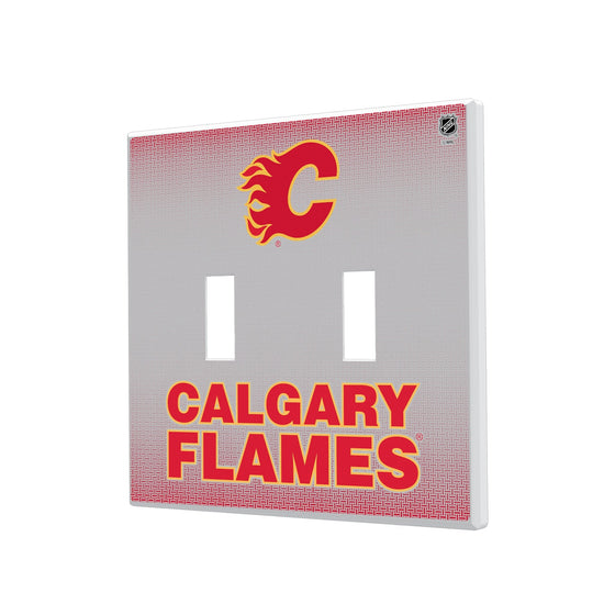 Calgary Flames Linen Hidden-Screw Light Switch Plate-2