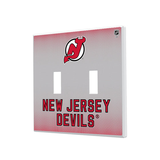 New Jersey Devils Linen Hidden-Screw Light Switch Plate-2