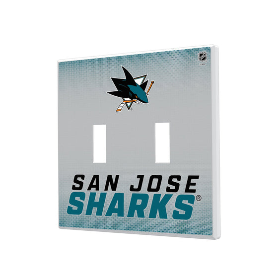 San Jose Sharks Linen Hidden-Screw Light Switch Plate-2