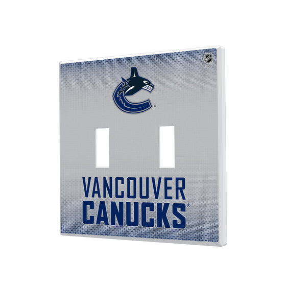 Vancouver Canucks Linen Hidden-Screw Light Switch Plate-2