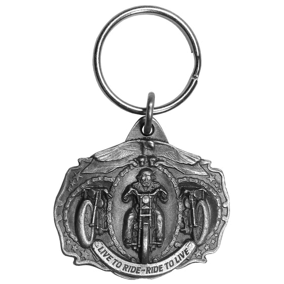 Live To Ride Antiqued Keyring