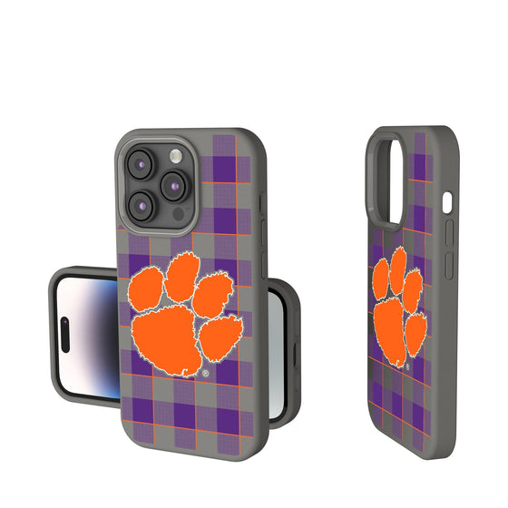 Clemson Tigers Plaid Soft Touch Phone Case-0