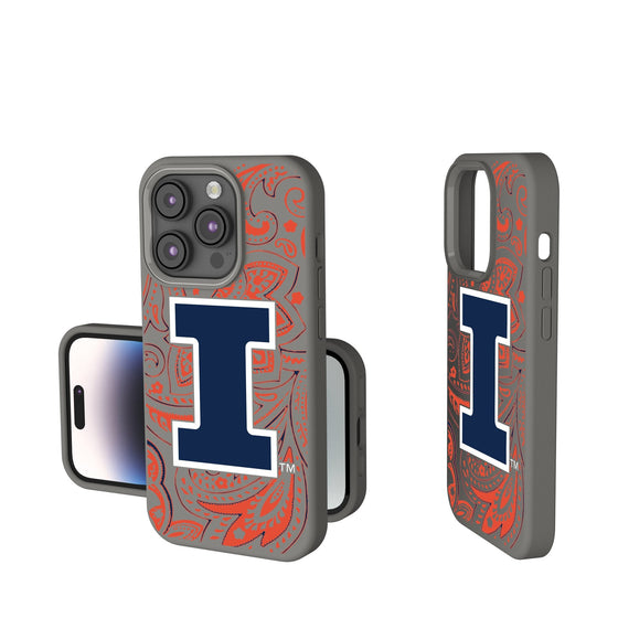 Illinois Fighting Illini Paisley Soft Touch Phone Case-0