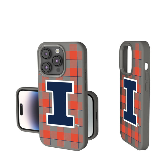 Illinois Fighting Illini Plaid Soft Touch Phone Case-0