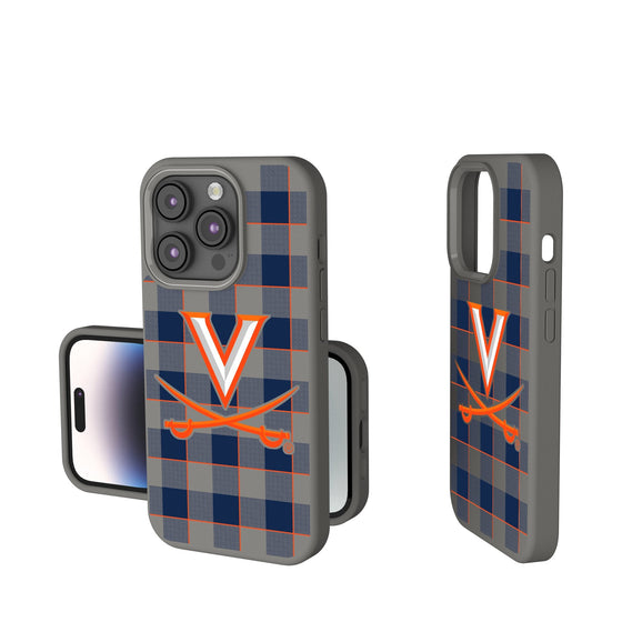 Virginia Cavaliers Plaid Soft Touch Phone Case-0