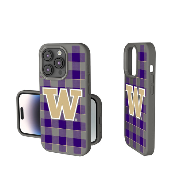 Washington Huskies Plaid Soft Touch Phone Case-0