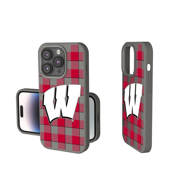 Wisconsin Badgers Plaid Soft Touch Phone Case-0