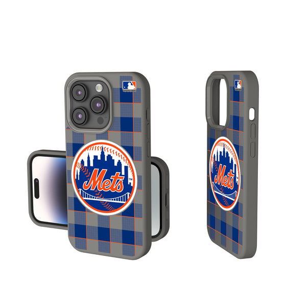 New York Mets Plaid Soft Touch Phone Case-0