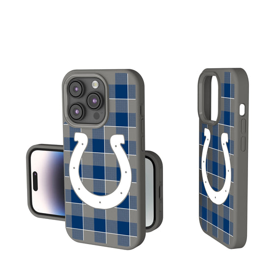 Indianapolis Colts Plaid Soft Touch Phone Case-0