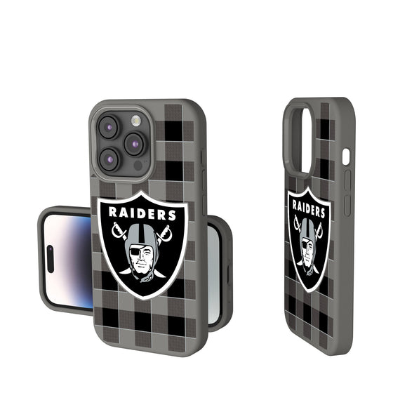 Las Vegas Raiders Plaid Soft Touch Phone Case-0