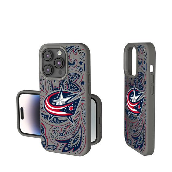 Columbus Blue Jackets Paisley Soft Touch Phone Case-0