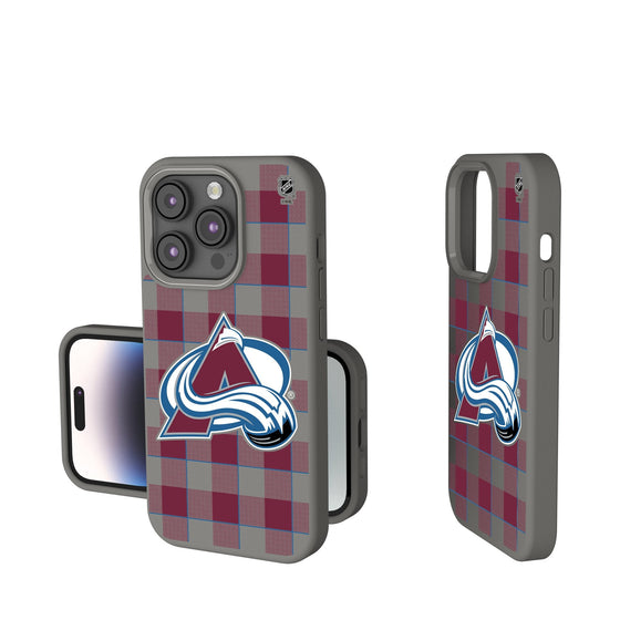 Colorado Avalanche Plaid Soft Touch Phone Case-0