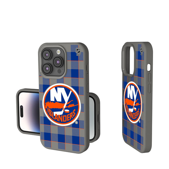 New York Islanders Plaid Soft Touch Phone Case-0