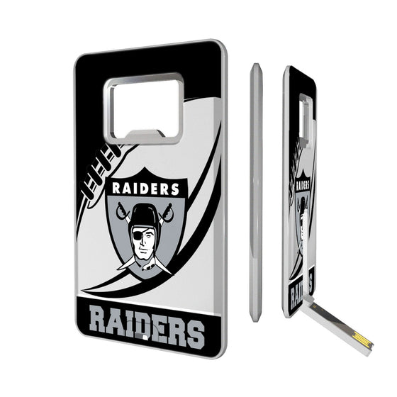 Oakland Raiders 1963 Historic Collection Passtime Credit Card USB Drive with Bottle Opener 32GB-0