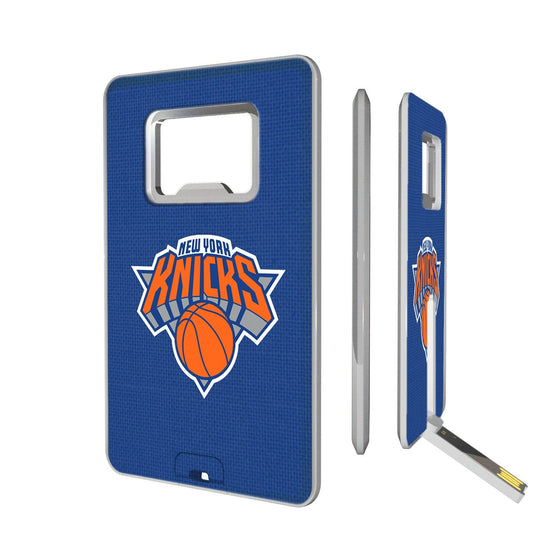 New York Knicks Solid Credit Card USB Drive with Bottle Opener 32GB-0